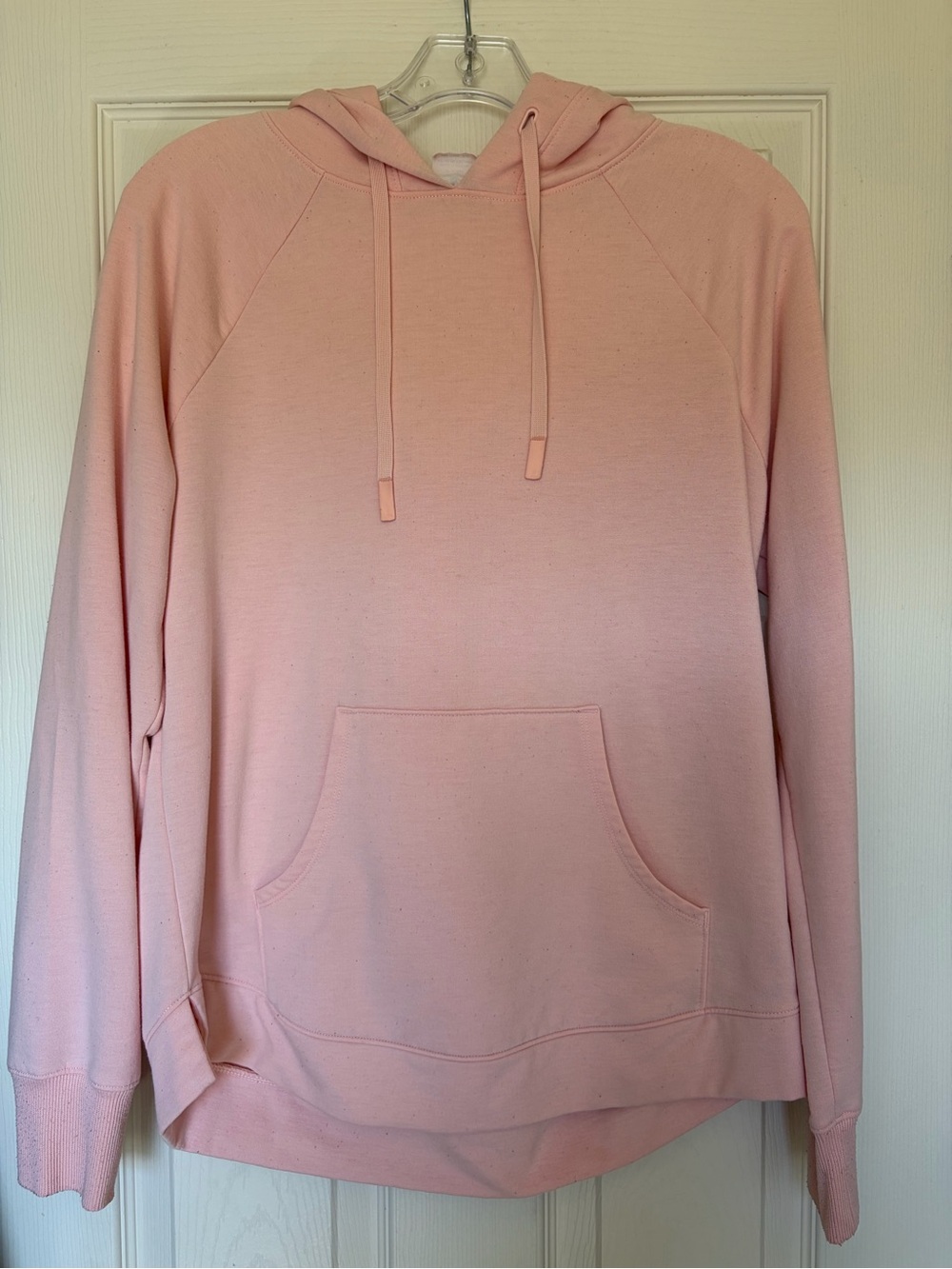 Light Pink Women's Pink Pullover Hooded Sweatshirt-Medium